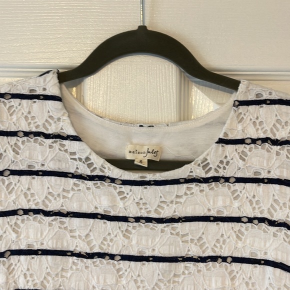 Madison Jules | Eyelet Stripe Dress | Sz Small - Picture 2 of 3